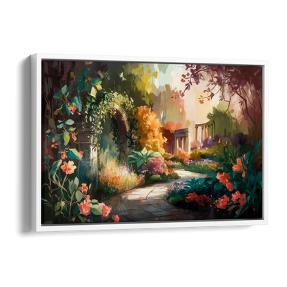 Oxford Botanical Gardens Side - White Canvas Wall Art