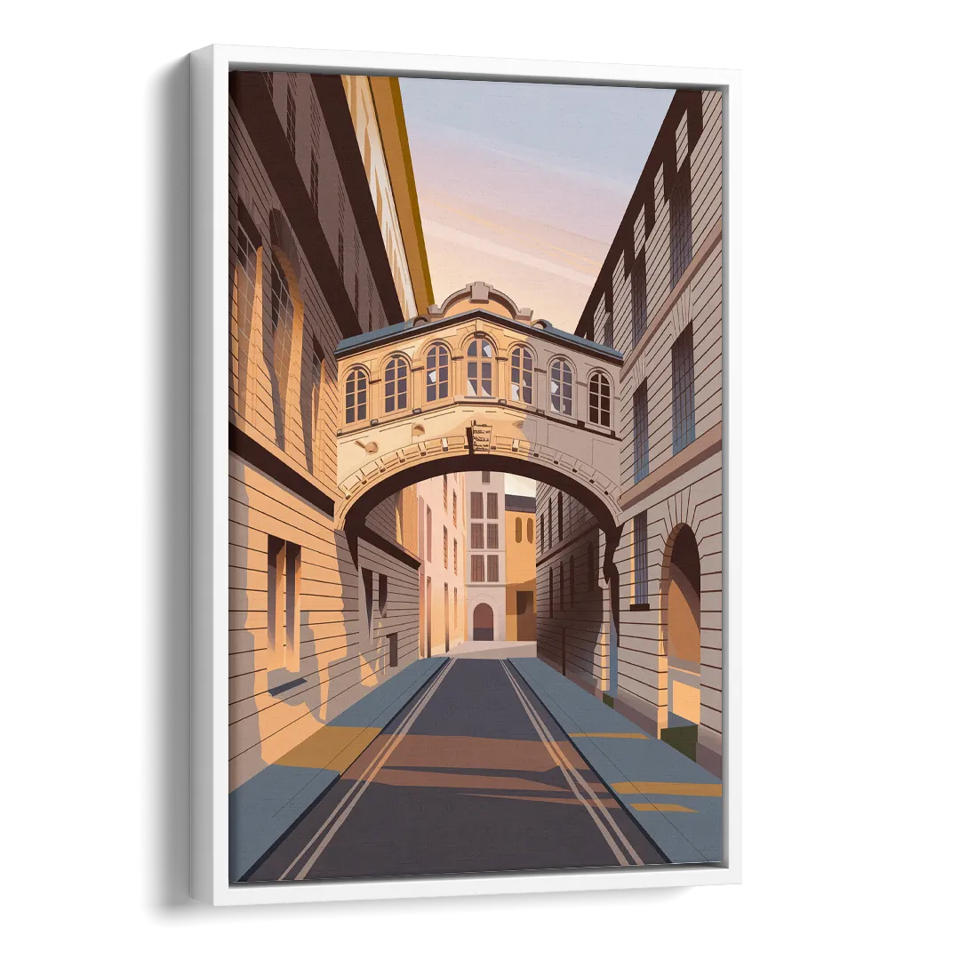 Oxford Bridge of Sighs Side - White Canvas Wall Art