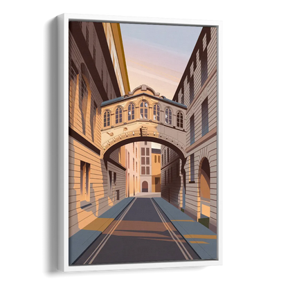 Oxford Bridge of Sighs Side - White Canvas Wall Art