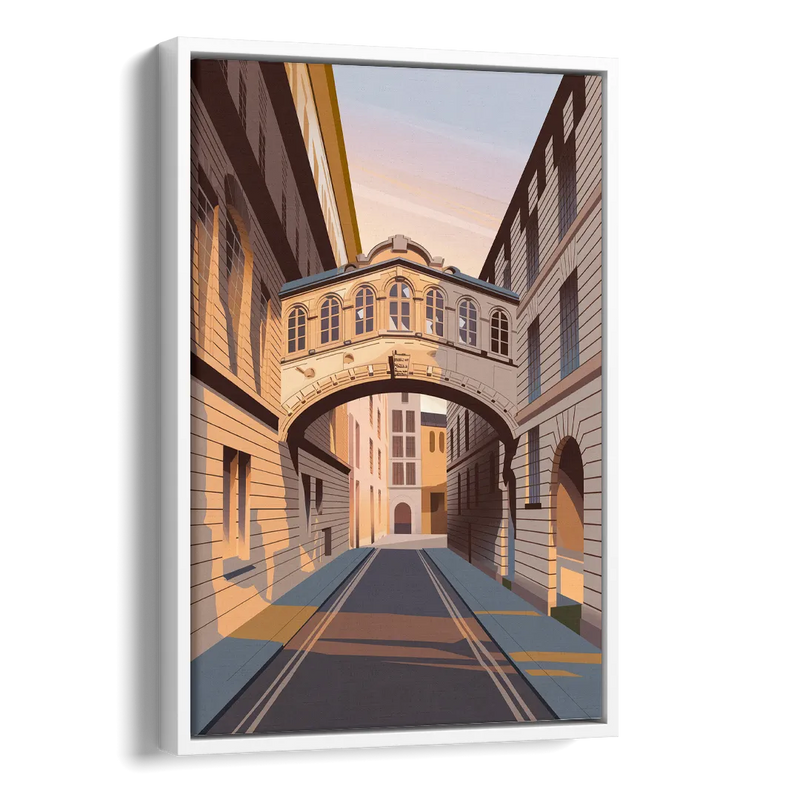 Oxford Bridge of Sighs Side - White Canvas Wall Art