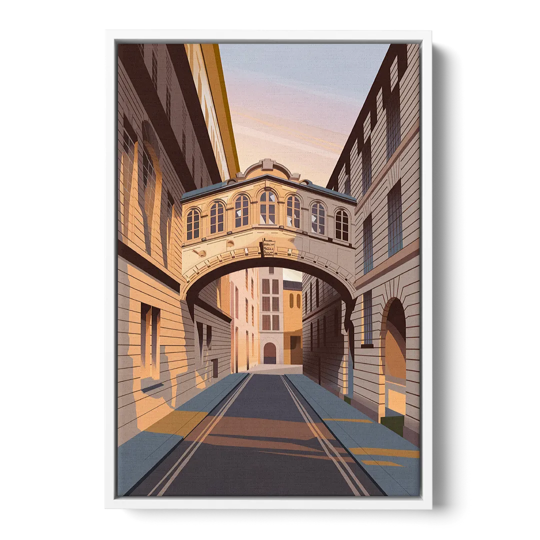 Oxford Bridge of Sighs Front - White Canvas Wall Art