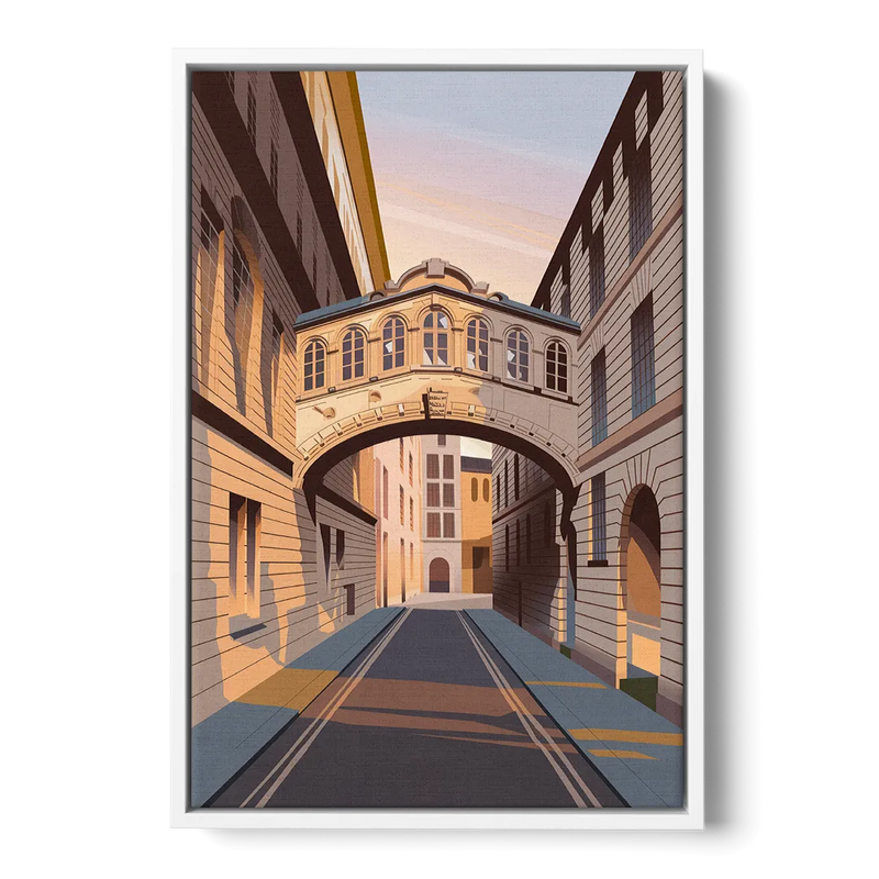 Oxford Bridge of Sighs Front - White Canvas Wall Art