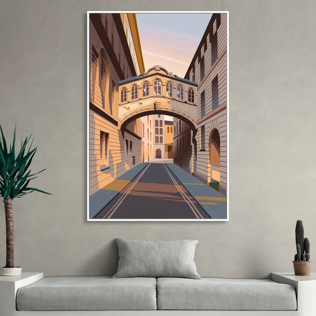 Oxford Bridge of Sighs Sitting Room - White Canvas Wall Art