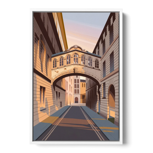 Oxford Bridge of Sighs - White Framed Canvas Wall Art - Front