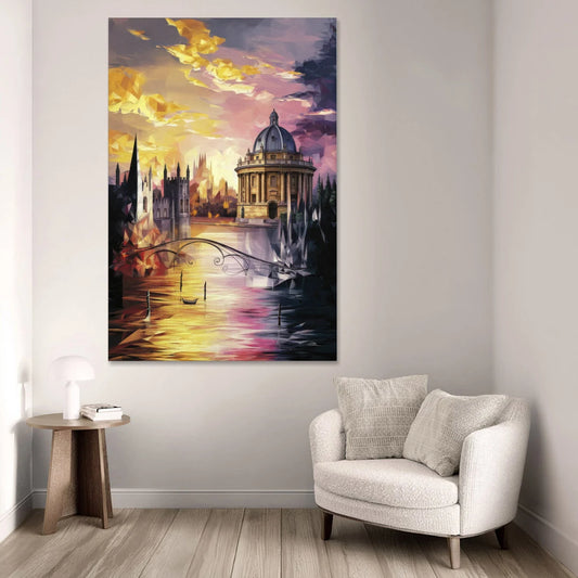 Oxford Cityscape Sunset - Canvas Wall Art - Sofa - 40x60