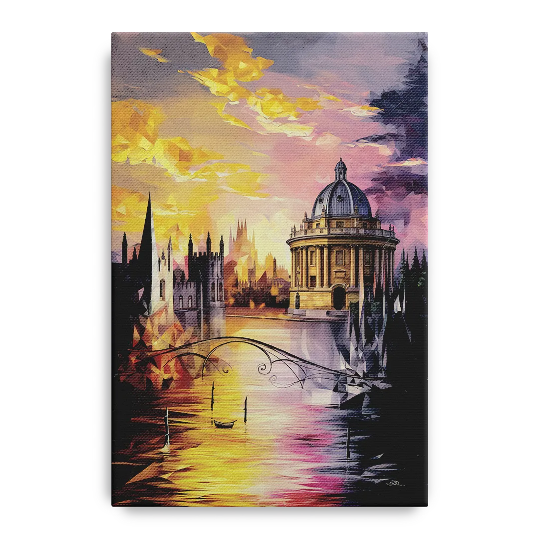 Oxford Cityscape Sunset Front - Canvas Wall Art