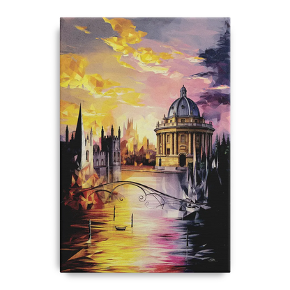 Oxford Cityscape Sunset Front - Canvas Wall Art