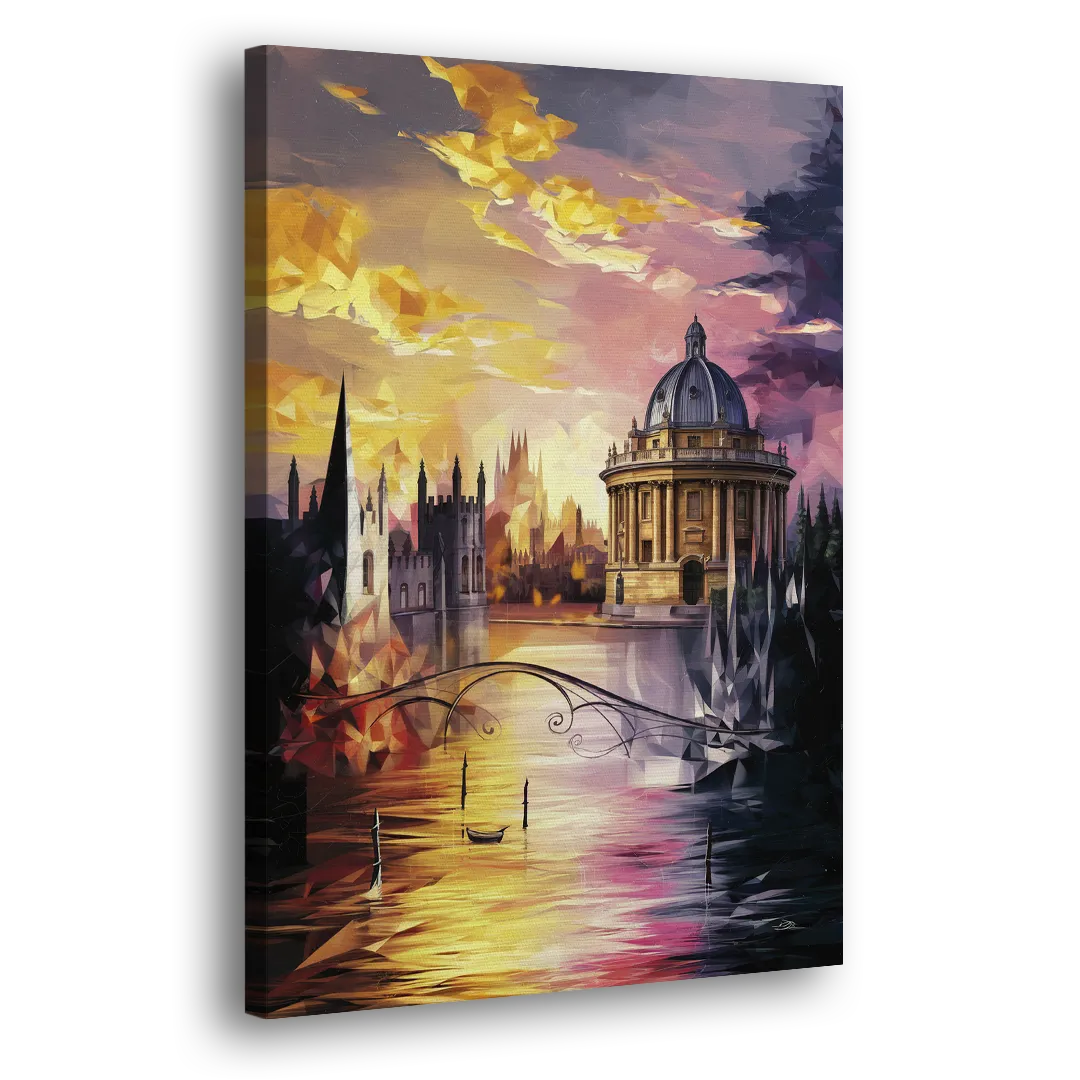 Oxford Cityscape Sunset Side - Canvas Wall Art