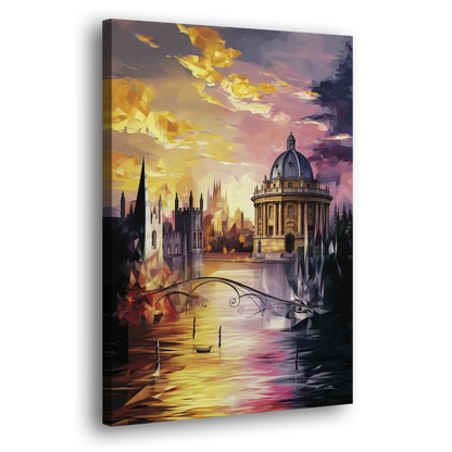 Oxford Cityscape Sunset Side - Canvas Wall Art
