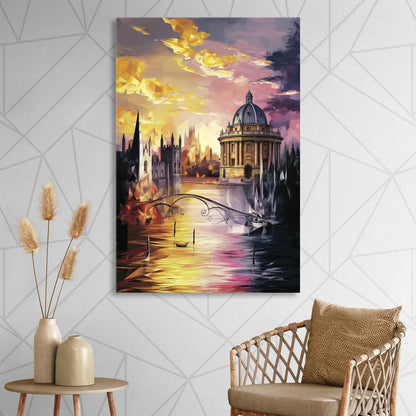 Oxford Cityscape Sunset Living Room - Canvas Wall Art