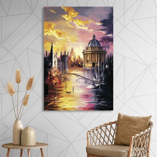 Oxford Cityscape Sunset Living Room - Canvas Wall Art