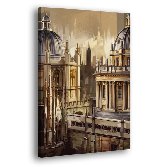 Oxford College Architecture Side - Canvas Wall Art