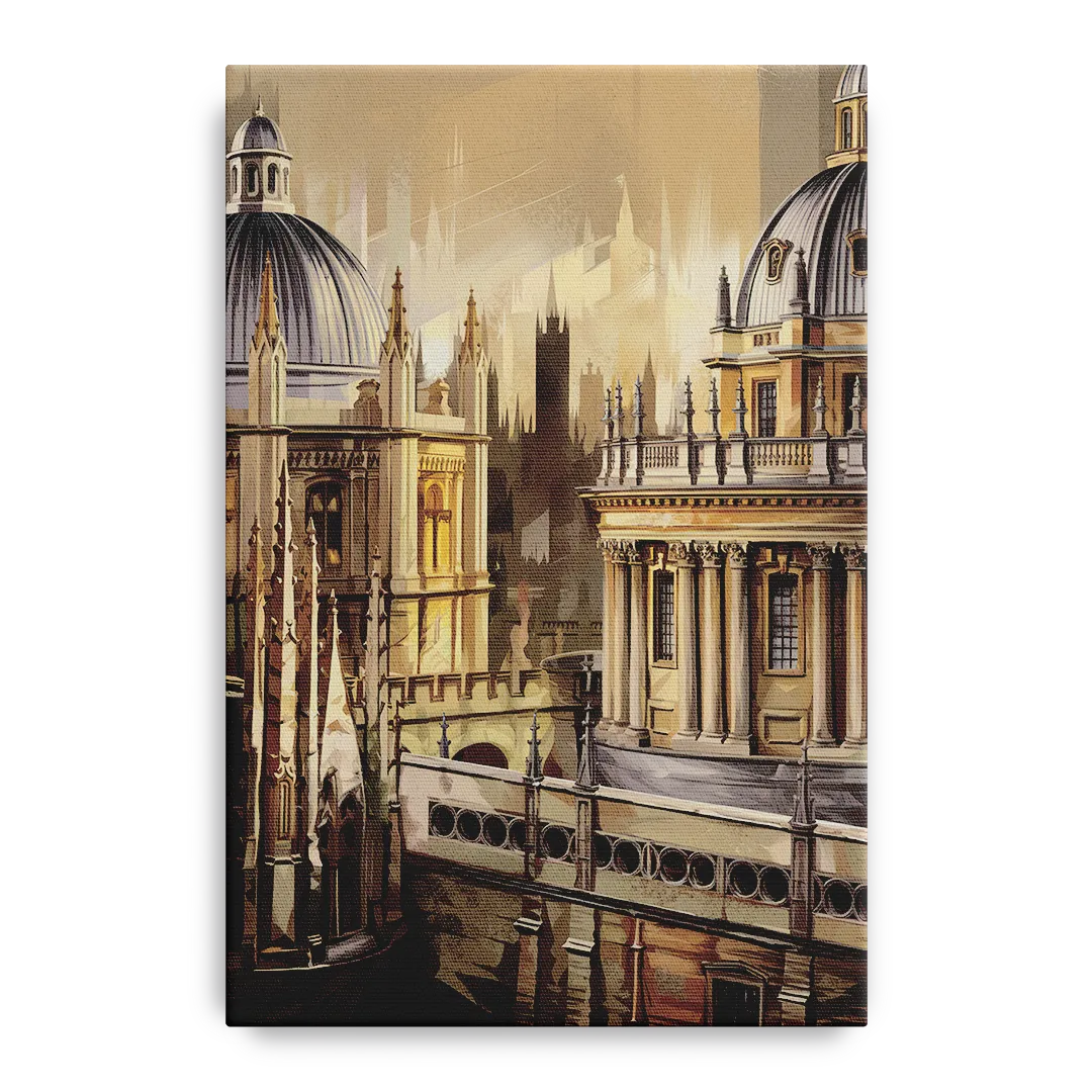Oxford College Architecture Front - Canvas Wall Art