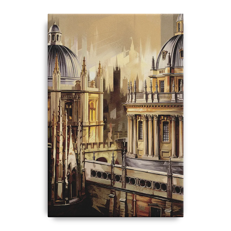 Oxford College Architecture Front - Canvas Wall Art