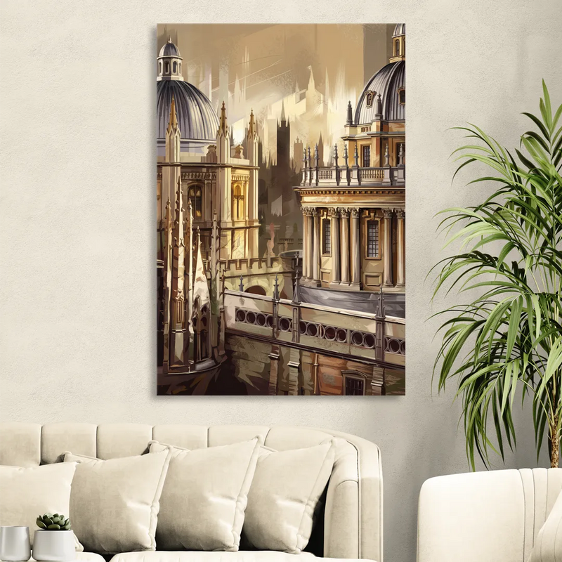 Oxford College Architecture Living Room - Canvas Wall Art