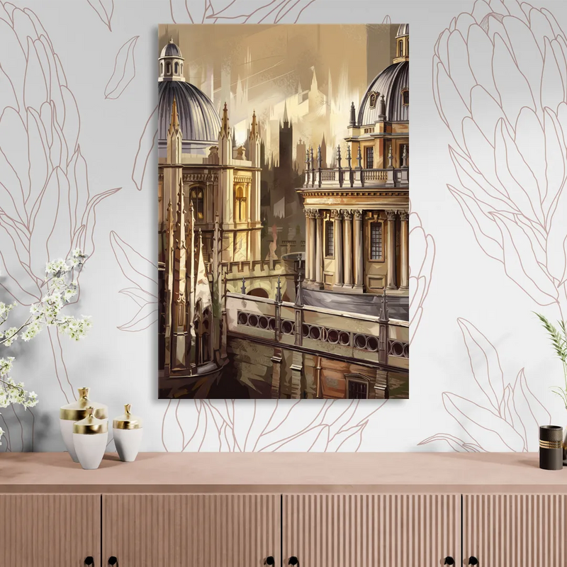 Oxford College Architecture Sitting Room - Canvas Wall Art
