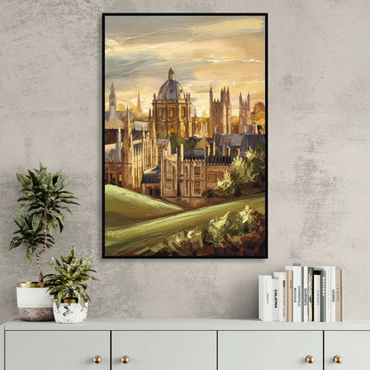 Oxford Dreaming Spires Sitting Room - Black Canvas Wall Art