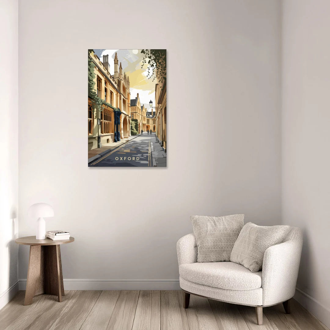 Oxford Historic Streets - Canvas Wall Art - Sofa - 24x36