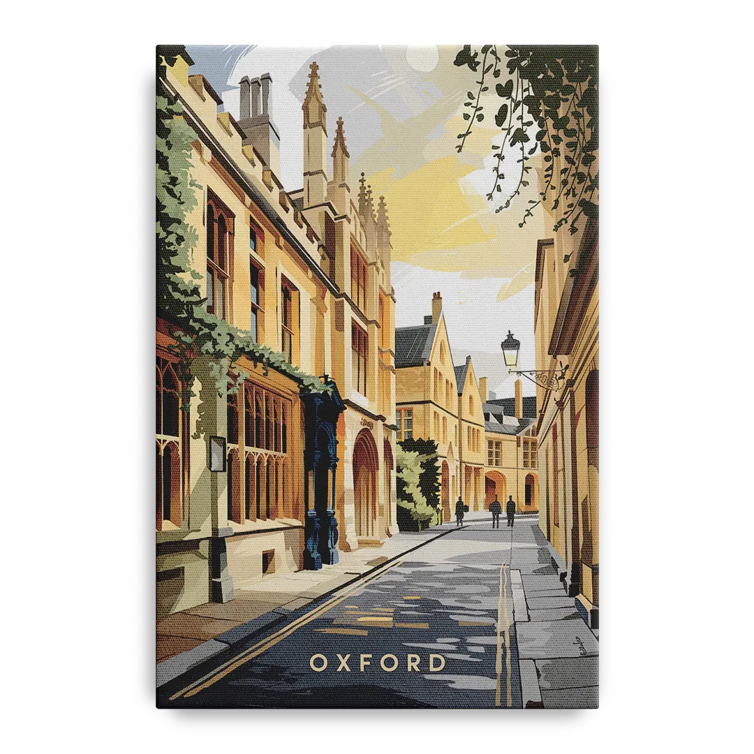 Oxford Historic Streets Front - Canvas Wall Art