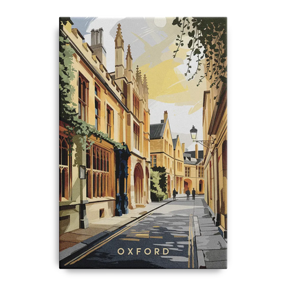 Oxford Historic Streets Front - Canvas Wall Art