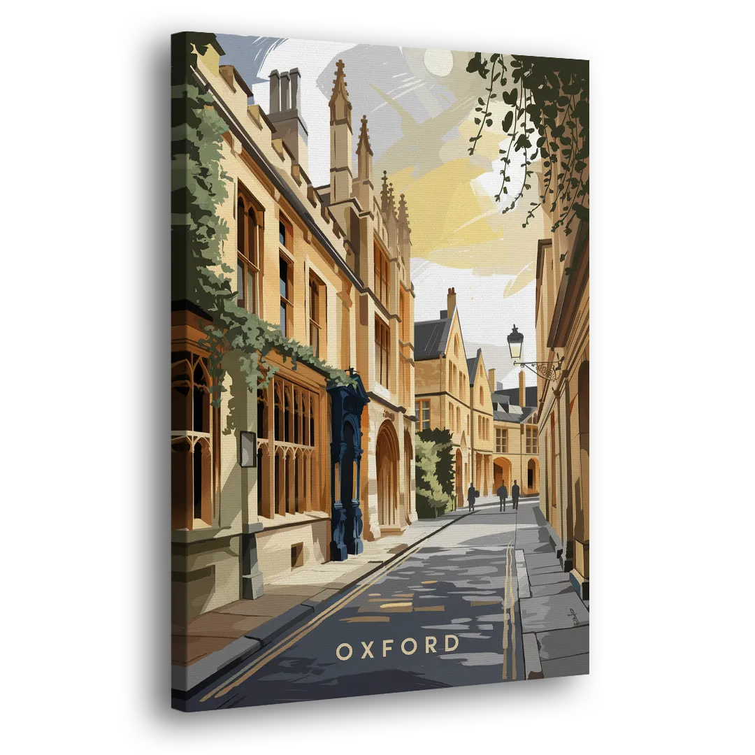 Oxford Historic Streets Side - Canvas Wall Art