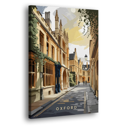 Oxford Historic Streets Side - Canvas Wall Art