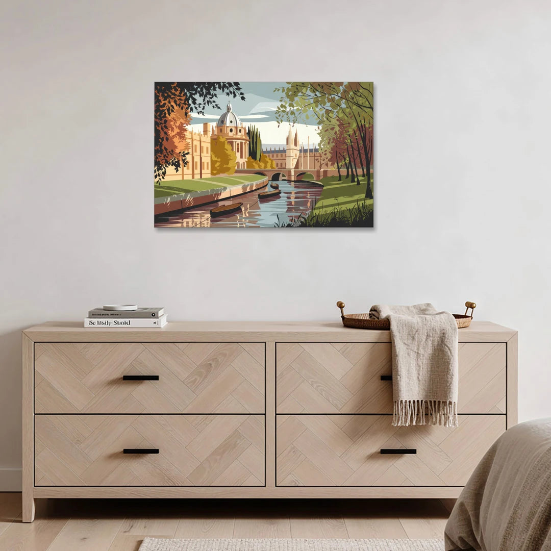 Oxford River Thames View - Canvas Wall Art - Coffee Table - 36x24
