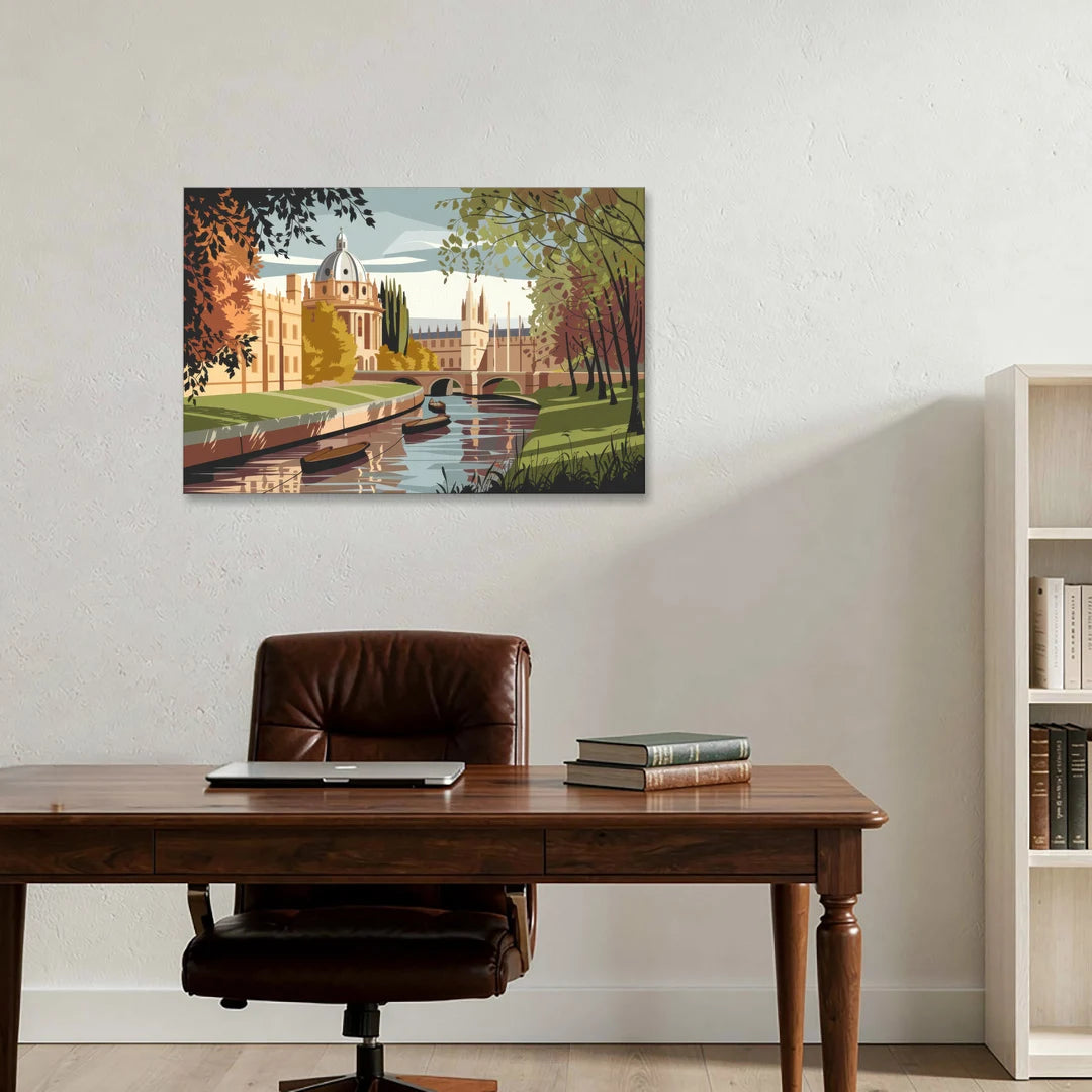 Oxford River Thames View - Canvas Wall Art - Office - 36x24