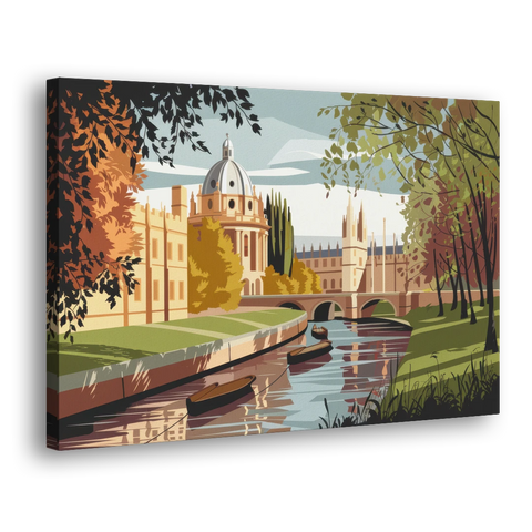Oxford River Thames View - Canvas Wall Art - Side