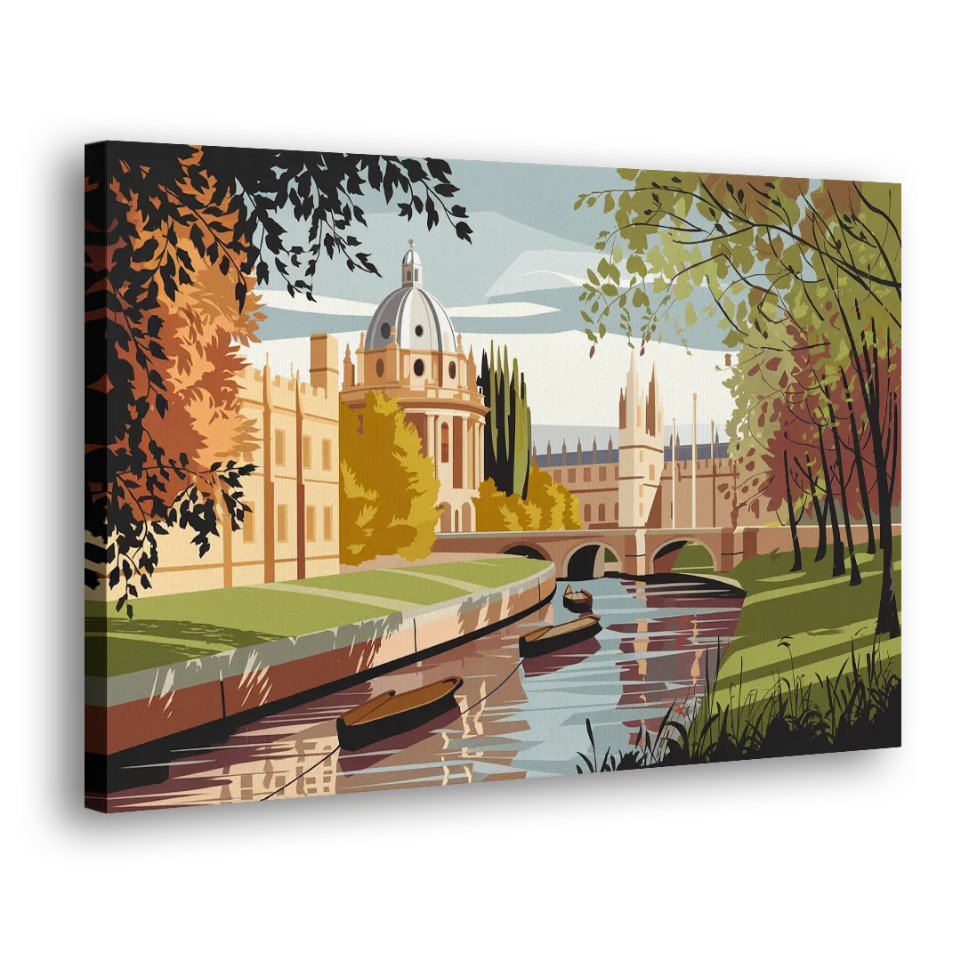 Oxford River Thames View Side - Canvas Wall Art