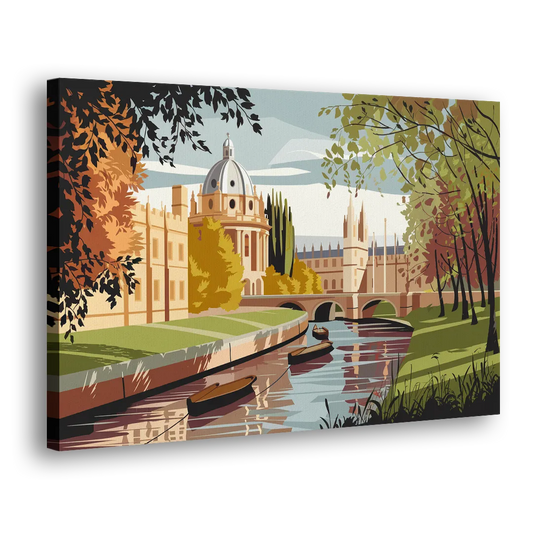 Oxford River Thames View Side - Canvas Wall Art