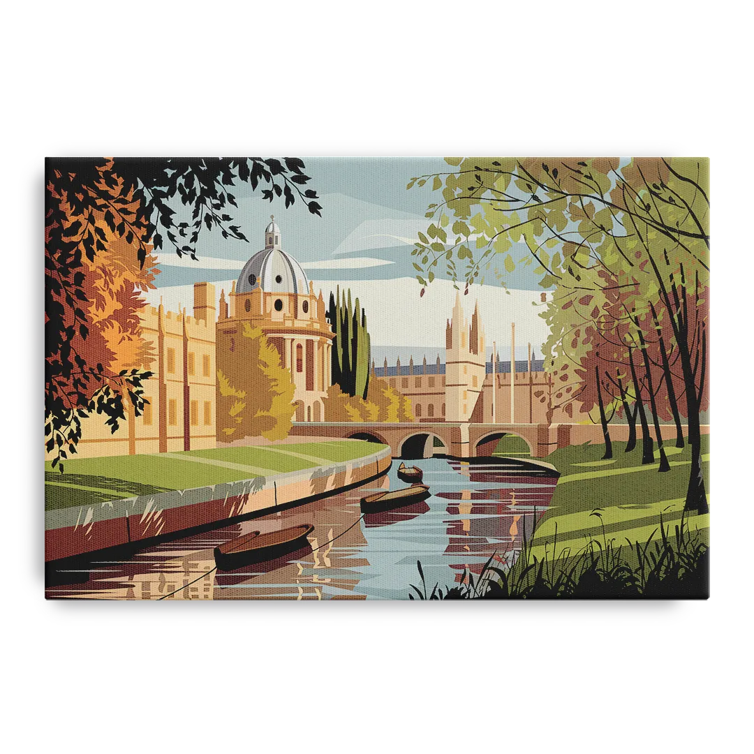 Oxford River Thames View Front - Canvas Wall Art