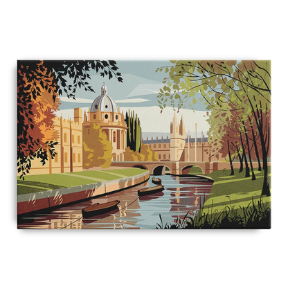 Oxford River Thames View Front - Canvas Wall Art