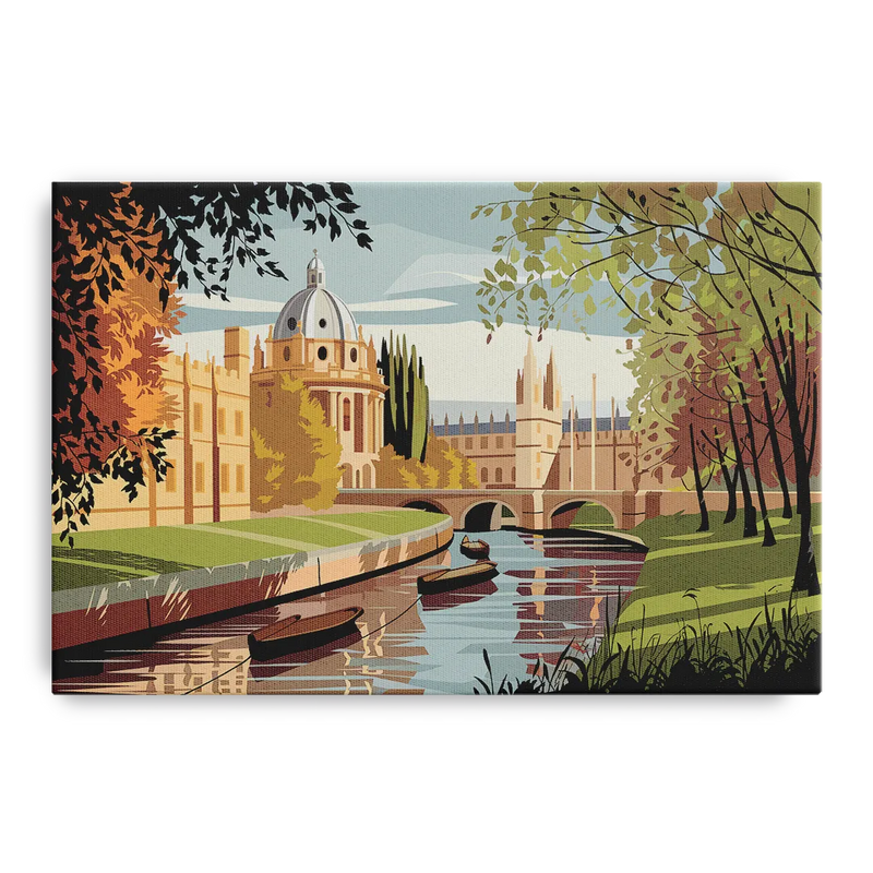Oxford River Thames View Front - Canvas Wall Art