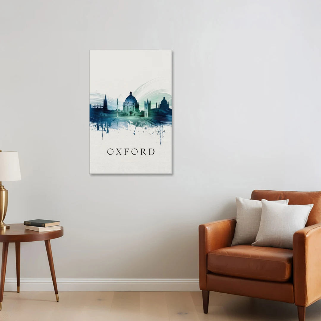 Oxford Skyline Panorama - Canvas Wall Art - Sofa - 24x36