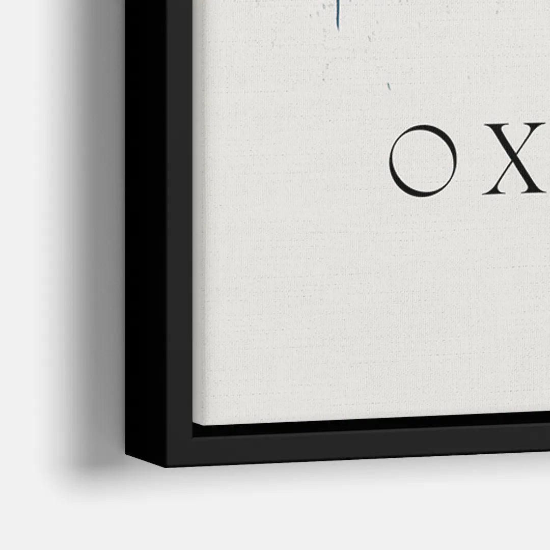 Oxford Skyline Panorama - Close-Up Black Frame Canvas