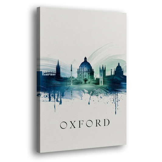 Oxford Skyline Panorama Side - Canvas Wall Art