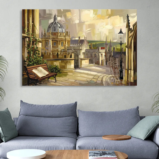 Oxford University Charm Living Room - Canvas Wall Art