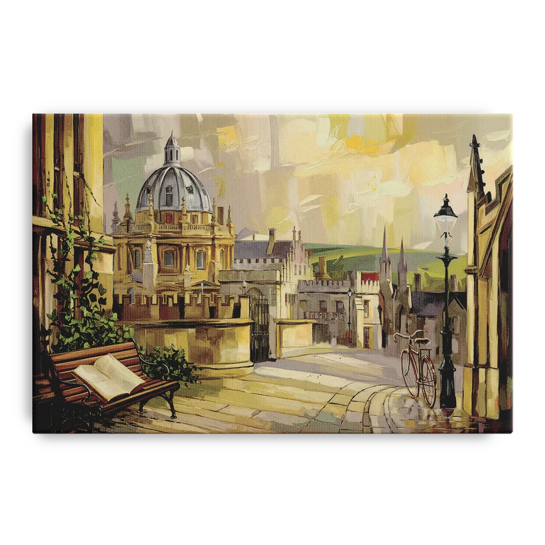 Oxford University Charm Front - Canvas Wall Art