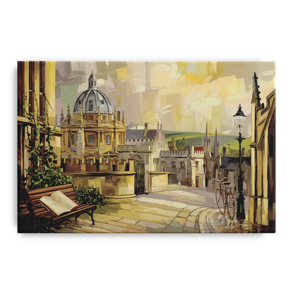 Oxford University Charm Front - Canvas Wall Art