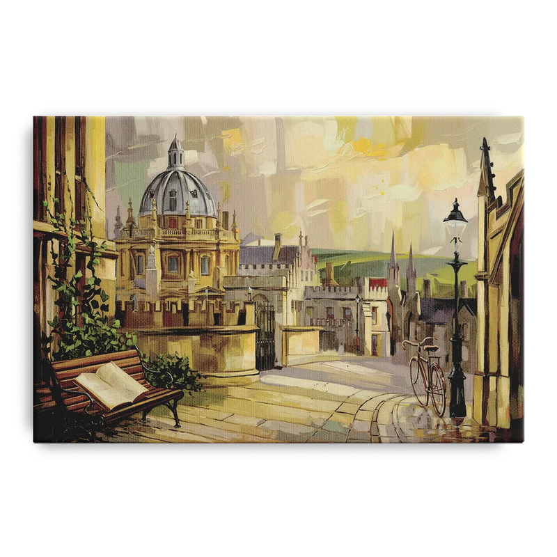 Oxford University Charm Front - Canvas Wall Art