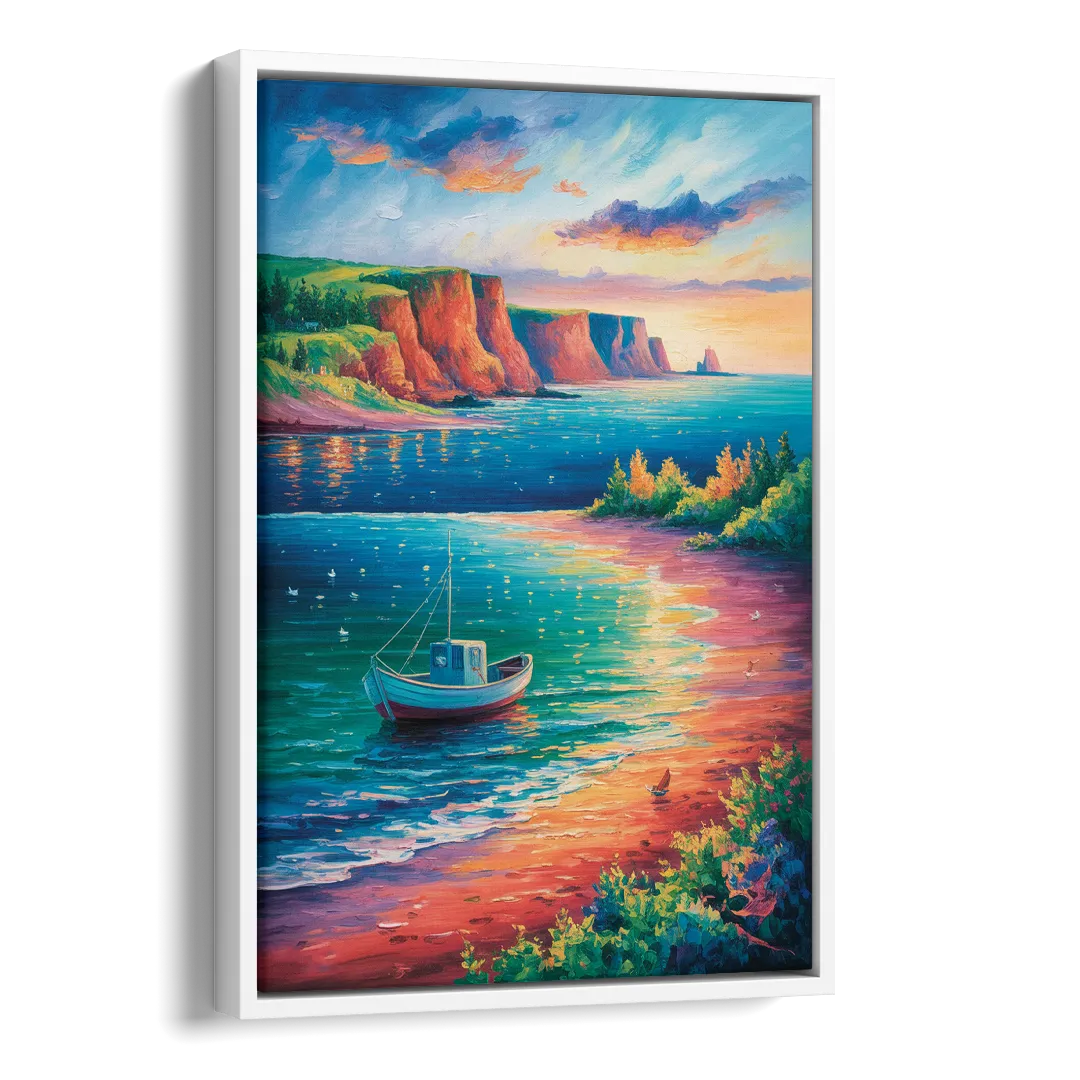 PEI Coastal Charm Side - White Canvas Wall Art