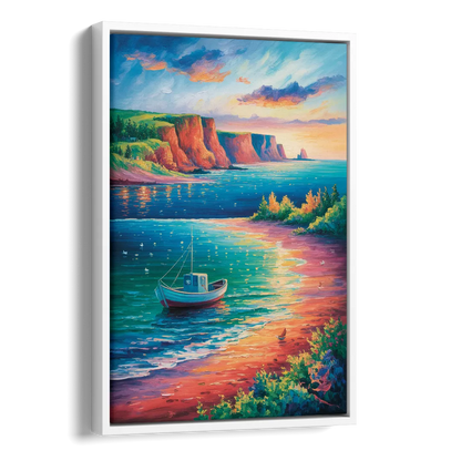 PEI Coastal Charm Side - White Canvas Wall Art