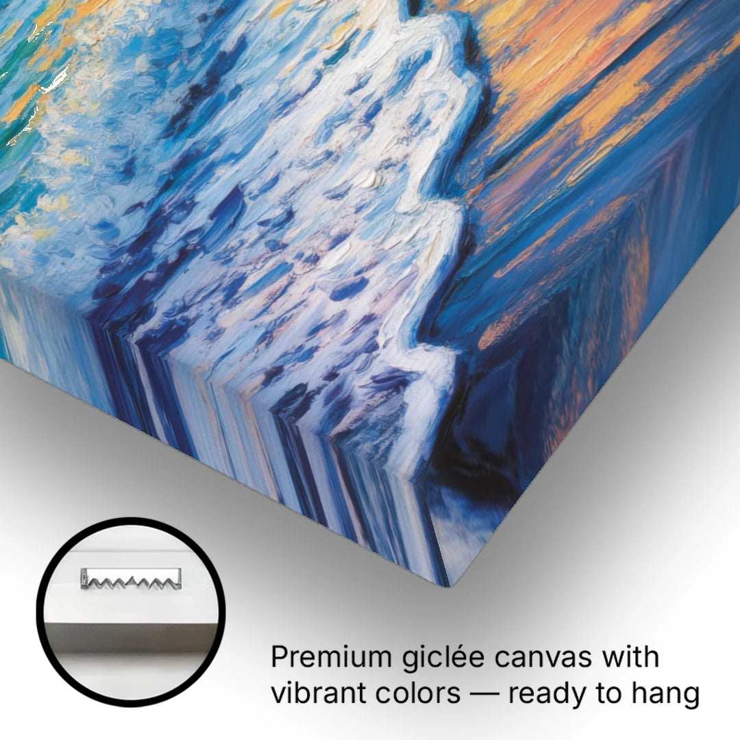 Pacific Shores Sunset - Canvas Wall Art - Gallery Wrap Corner