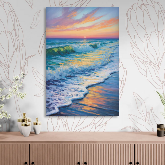 Pacific Shores Sunset Living Room - Canvas Wall Art