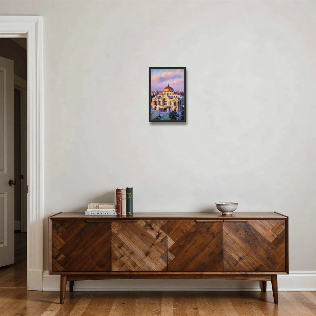 Palacio de Bellas Artes - Black Framed Canvas Wall Art - Coffee Table - 12x18
