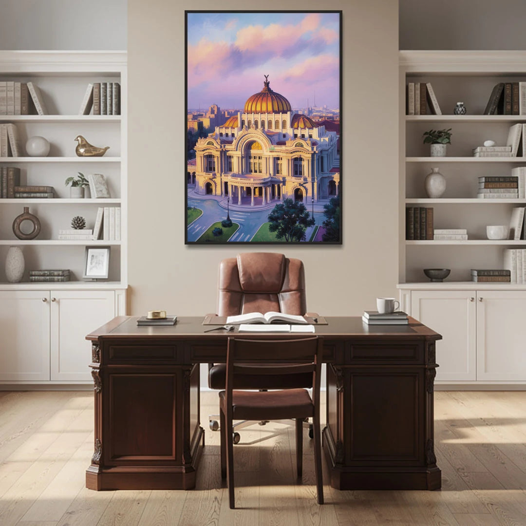 Palacio de Bellas Artes - Black Framed Canvas Wall Art - Office - 40x60