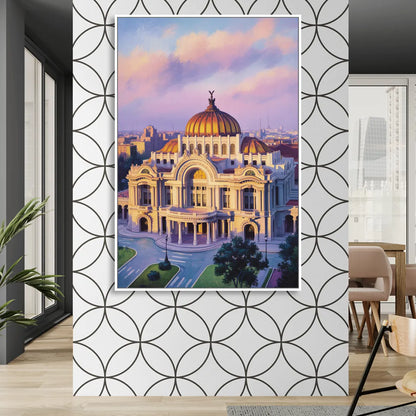 Palacio de Bellas Artes Sitting Room - White Canvas Wall Art