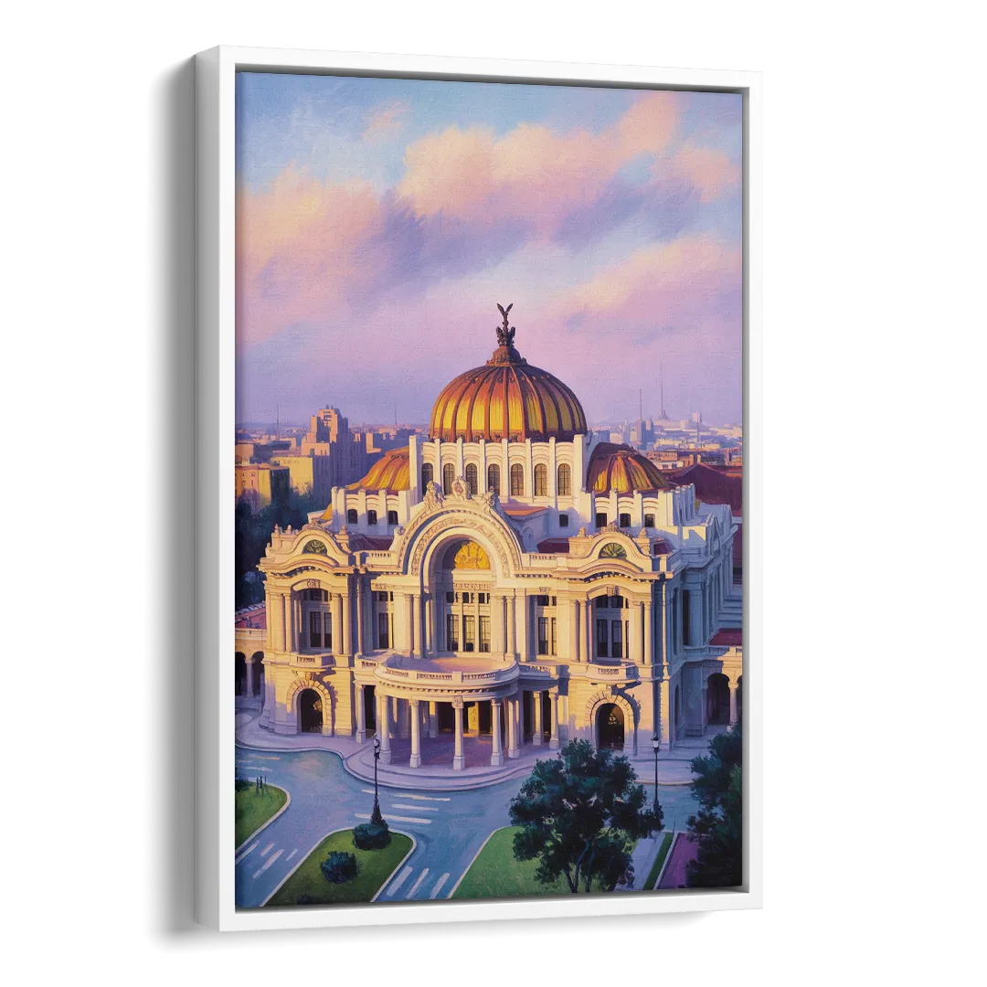 Palacio de Bellas Artes Side - White Canvas Wall Art