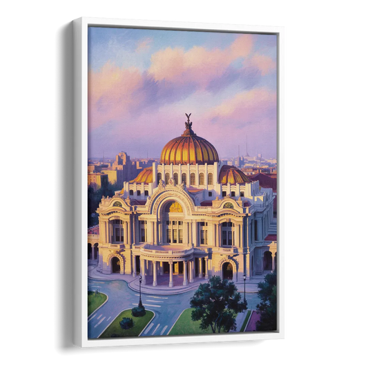 Palacio de Bellas Artes Side - White Canvas Wall Art